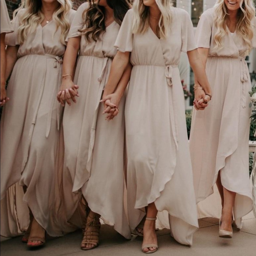 blush wrap dress